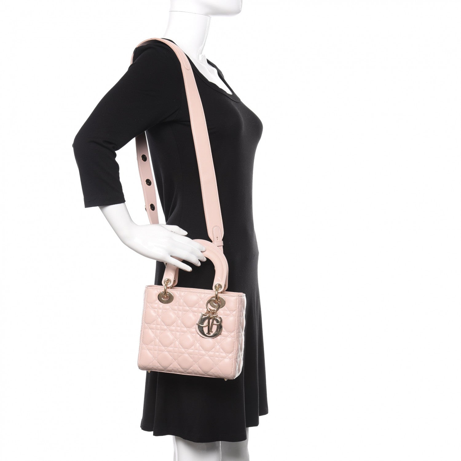 Christian Dior Lambskin Cannage Small Lucky Badges My Lady Dior Pink 2 of 14