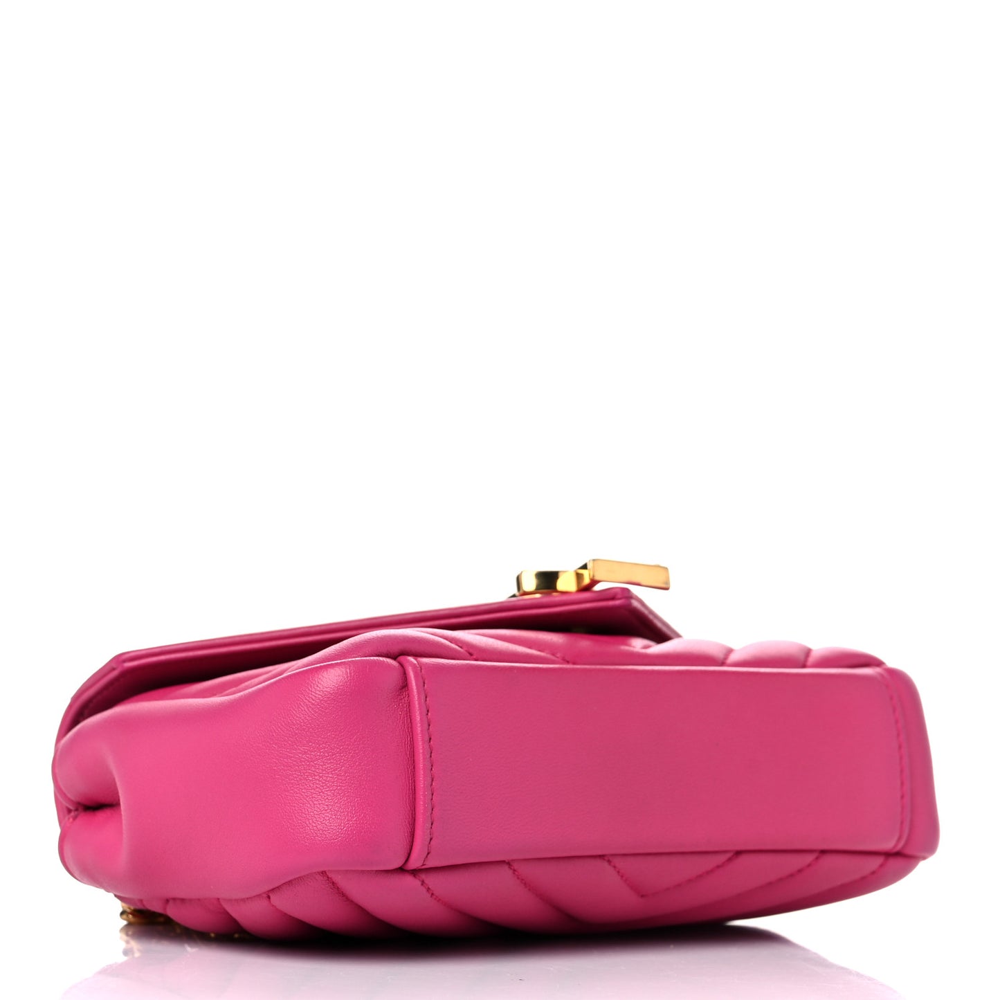 Calfskin Matelasse Chevron Classic Monogram Baby Chain Bag Fuchsia