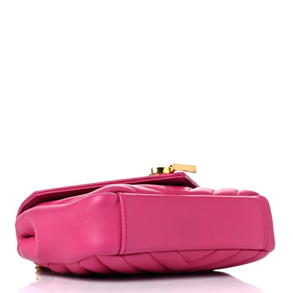 Saint Laurent Calfskin Matelasse Chevron Classic Monogram Baby Chain Bag Fuchsia 4 of 21