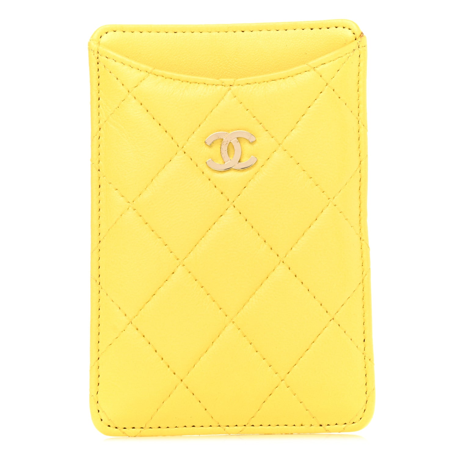 Chanel Lambskin Quilted iPhone Case Yellow 1 of 9
