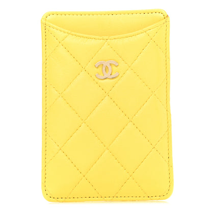 Chanel Lambskin Quilted iPhone Case Yellow 1 of 9