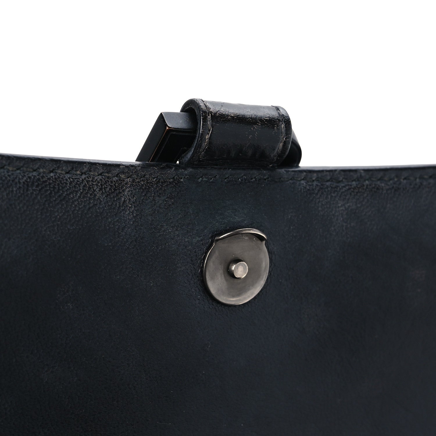 Balenciaga Shiny Calfskin Monochrome Crocodile Embossed Small Hourglass Top Handle Bag Black 13 of 14