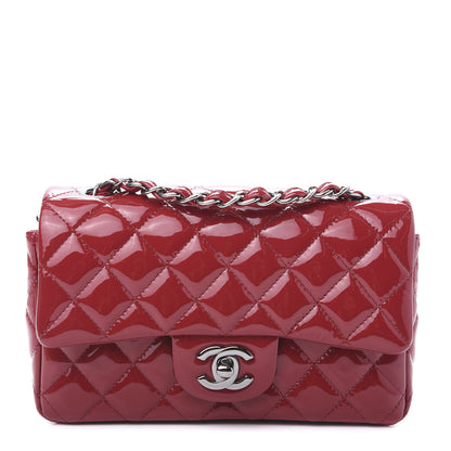 Chanel Patent Calfskin Quilted Mini Rectangular Flap Red 1 of 12