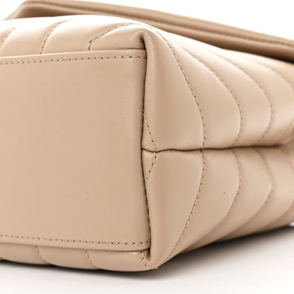 Saint Laurent Calfskin Y Quilted Monogram Small Loulou Chain Satchel Dark Beige 11 of 11