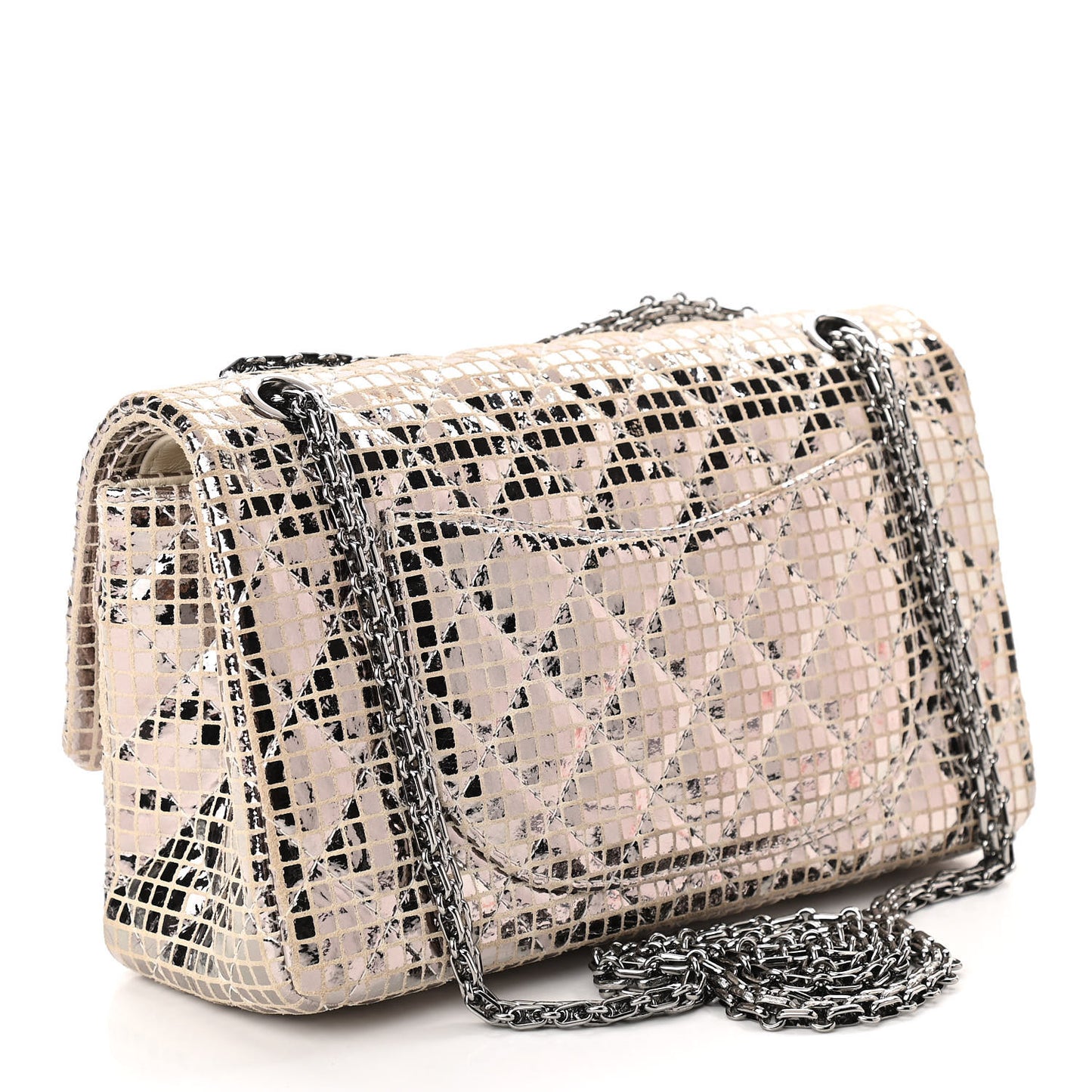 Suede Quilted Mirror 2.55 Reissue 225 Flap Silver