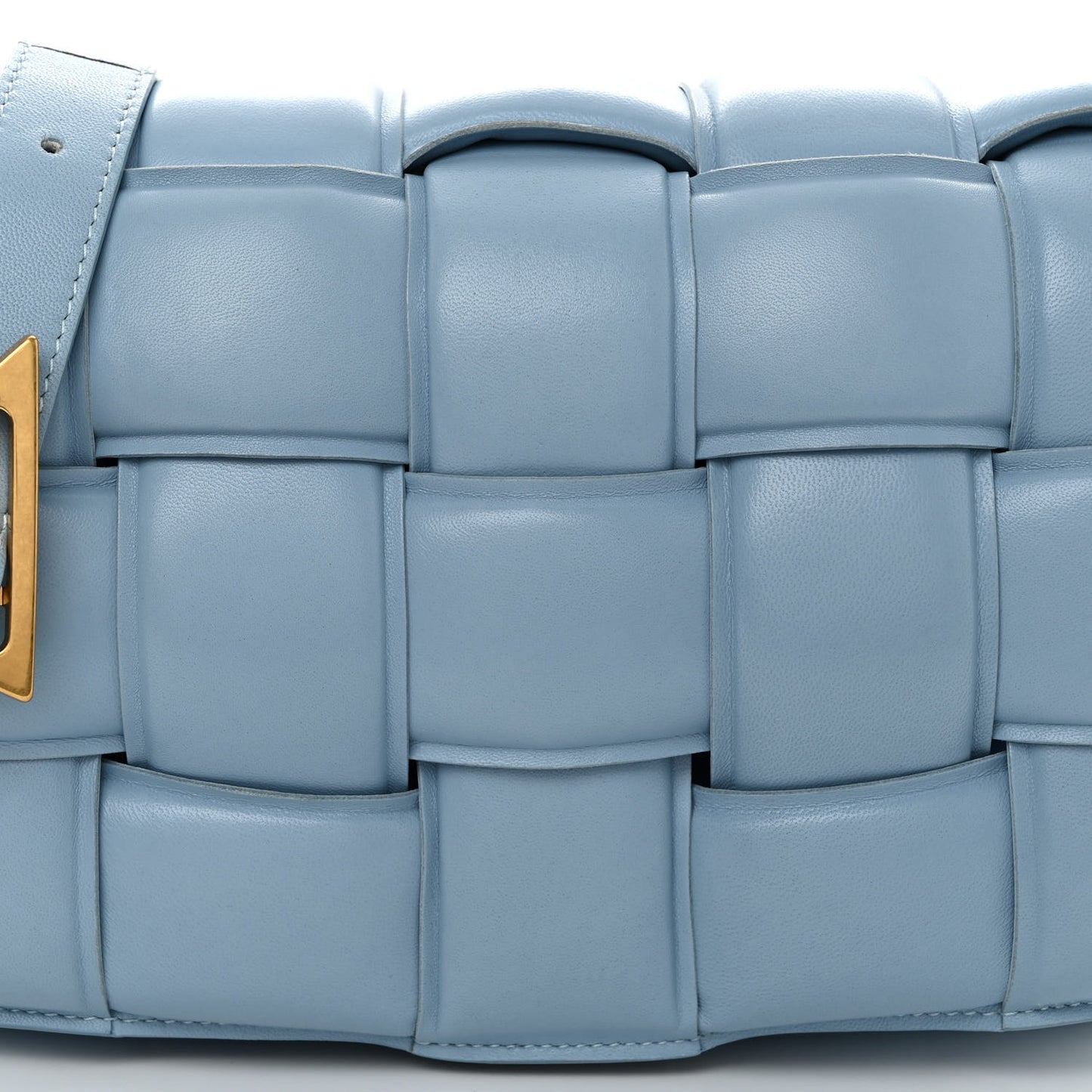 Nappa Maxi Intreccio Padded Cassette Crossbody Bag Ice