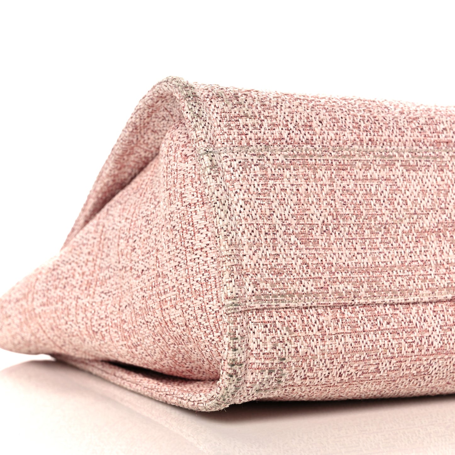 Lurex Boucle Small Deauville Tote Pink