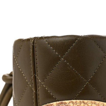 Chanel Calfskin Snakeskin Quilted Small Cambon Tote Khaki 23 of 23
