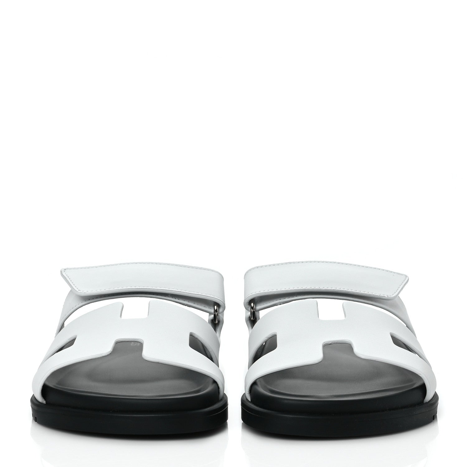 Hermes Calfskin Womens Chypre Sandals 37.5 White 2 of 9