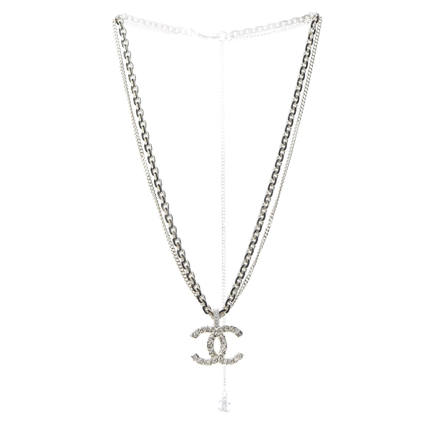 Crystal CC Multi Strand Chain Necklace Gold