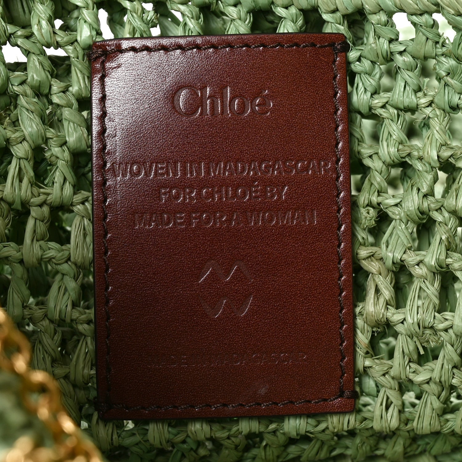 Chloe Raffia Summer Banana Tote Tea Leaf Green 5 of 8