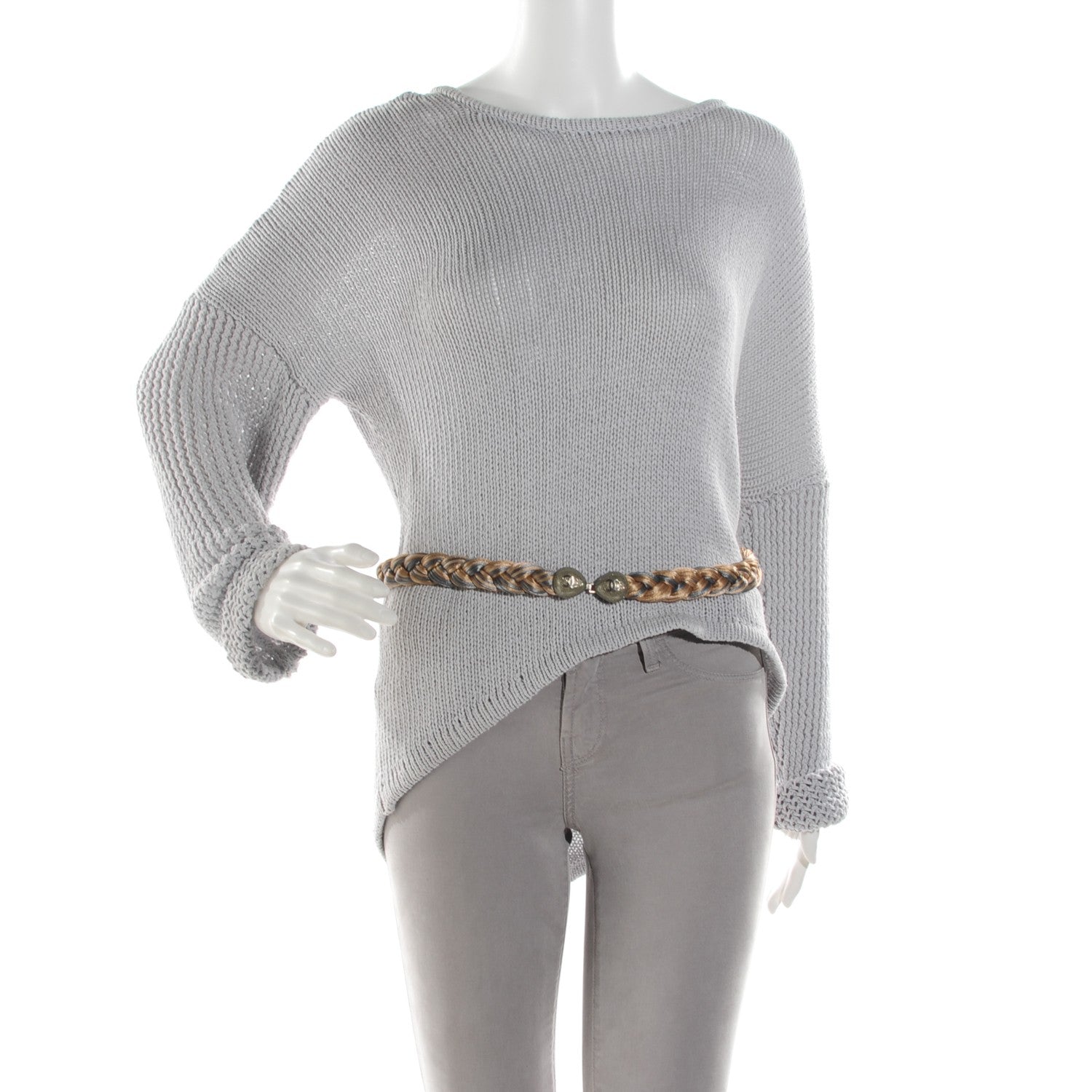 Chanel Satin Braided Resin CC Belt 90 36 Blue Gold 2 of 8