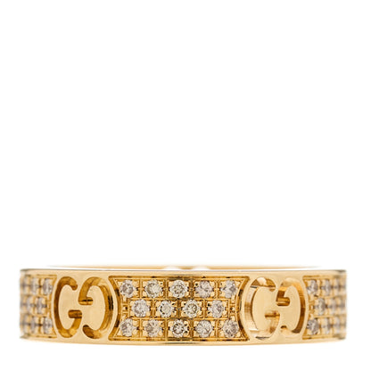 Gucci 18K Yellow Gold Diamond Icon Stardust Thin Band Ring 47 4 1 of 7