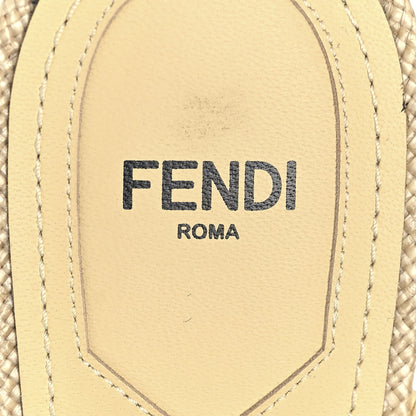 Fendi Raffia Intreccio Fendi First 95mm Slide Sandals 41 Paglia 8 of 8