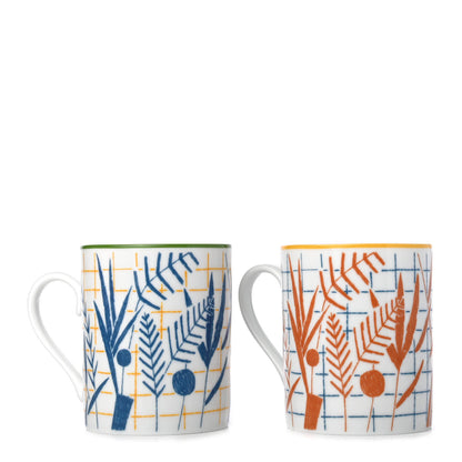 Hermes Porcelain A Walk In The Garden Mug Set of 2 1 of 5