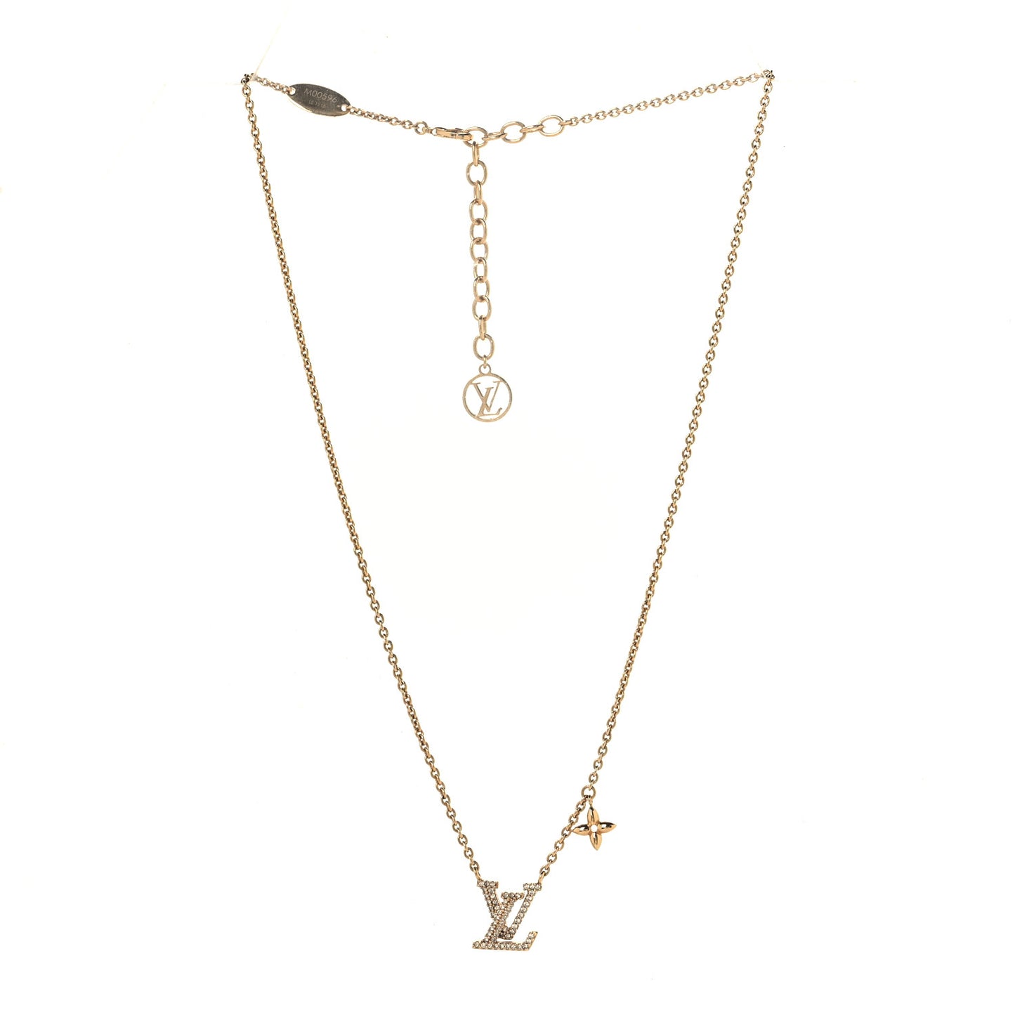 Metal Crystal LV Iconic Necklace Gold