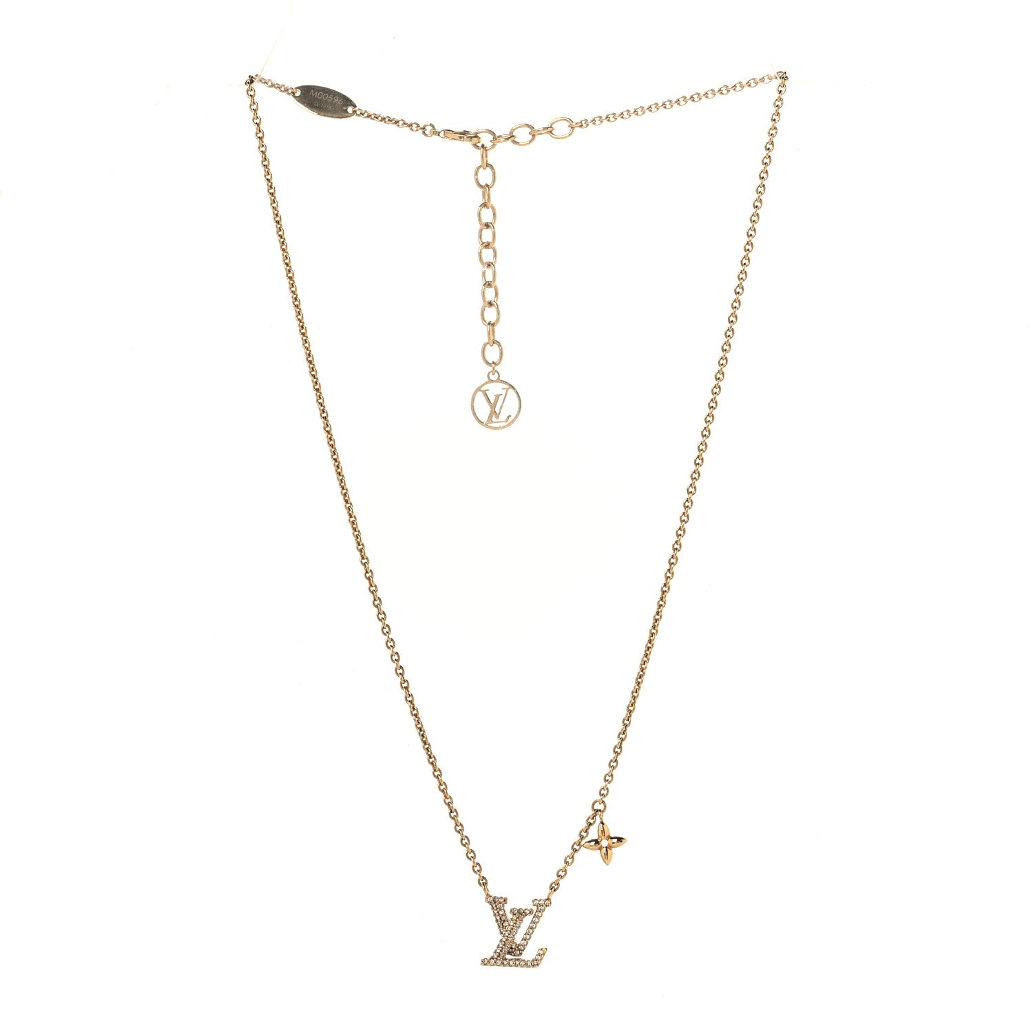 Louis Vuitton Metal Crystal LV Iconic Necklace Gold 3 of 7