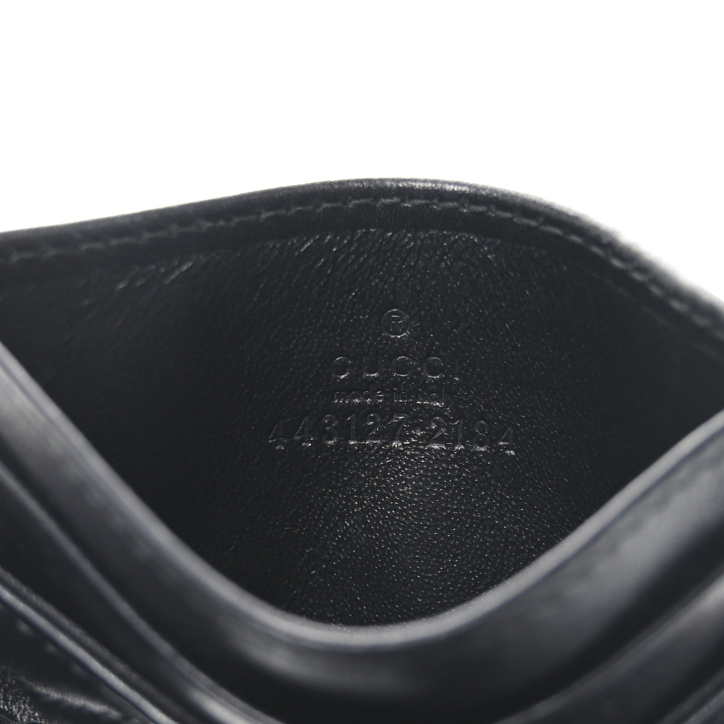Calfskin Matelasse GG Marmont Card Holder Black