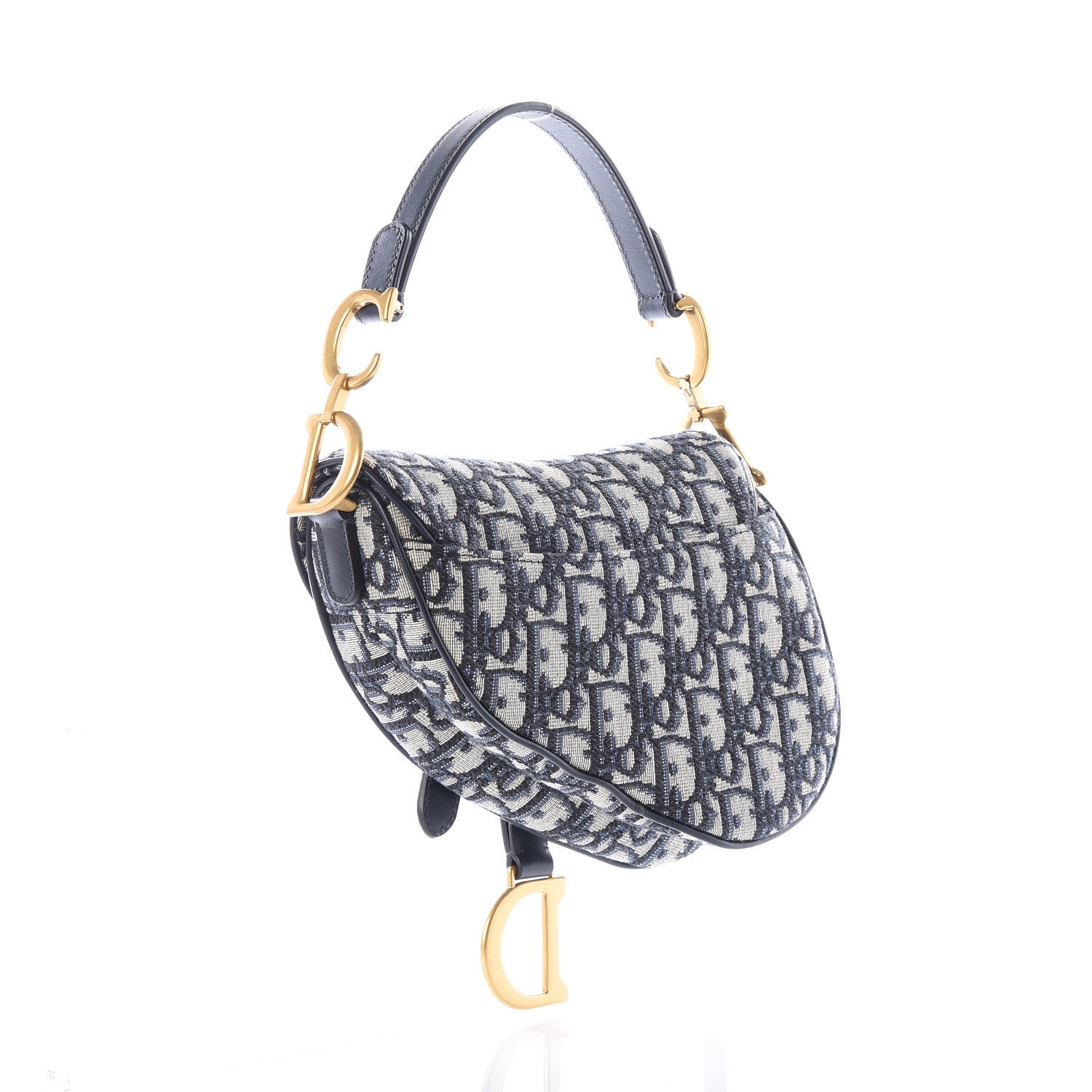 Christian Dior Oblique Mini Saddle Bag Blue 2 of 10