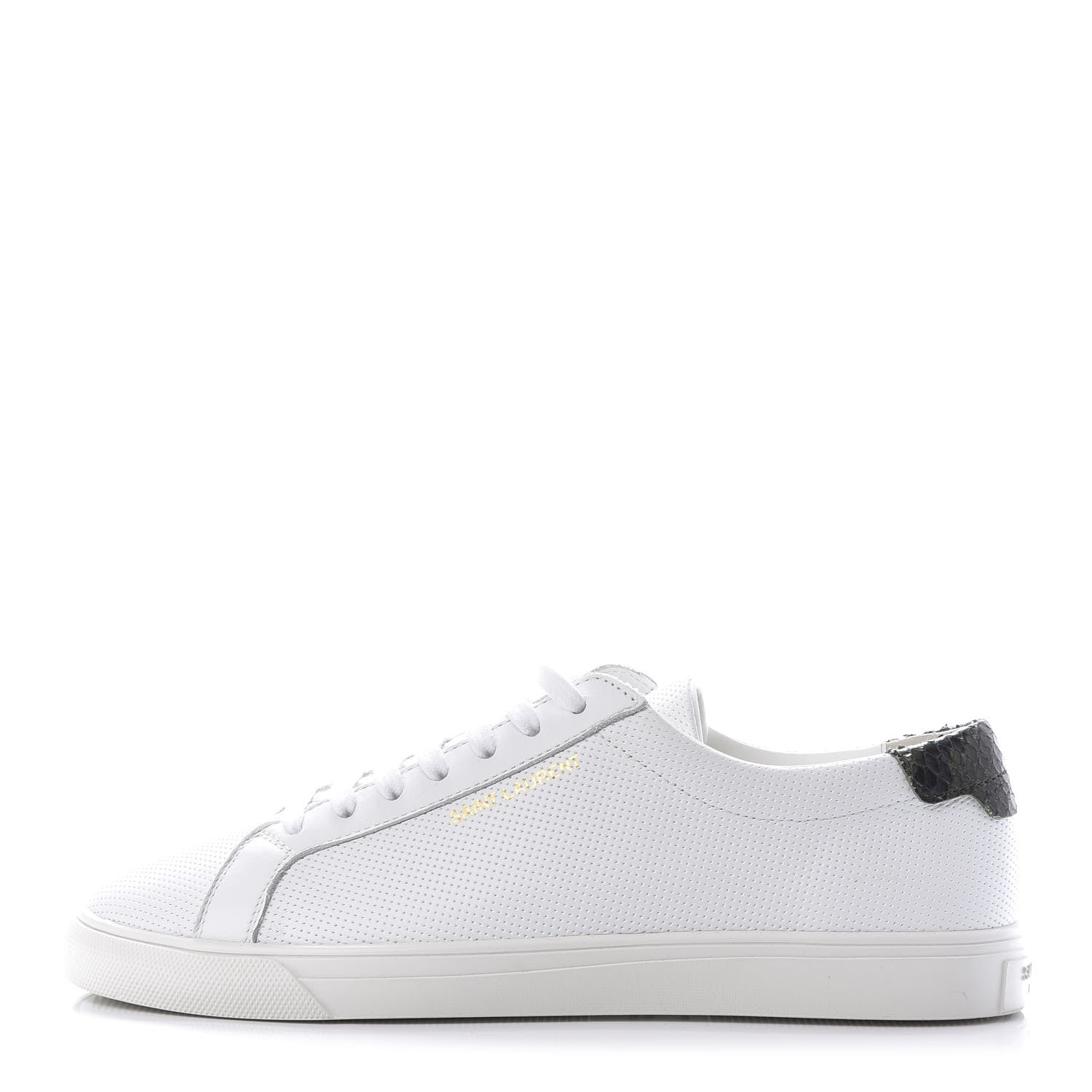 Saint Laurent Perforated Calfskin Andy Low Top Sneakers 39 White 1 of 8