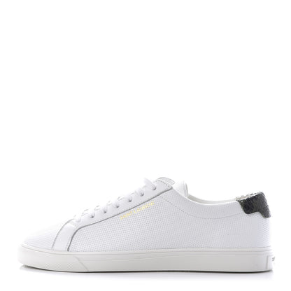 Saint Laurent Perforated Calfskin Andy Low Top Sneakers 39 White 1 of 8