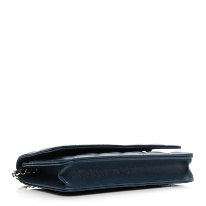 Chanel Caviar Quilted Wallet On Chain WOC Blue 3 of 11