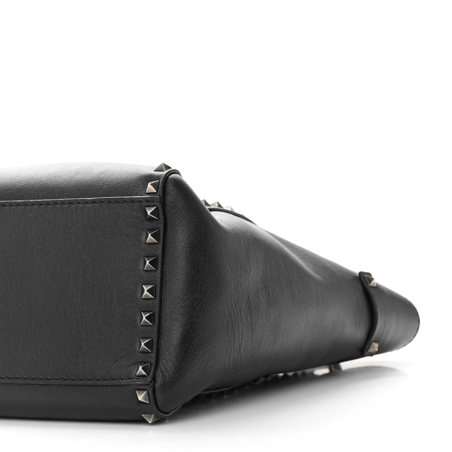 Valentino Garavani Vitello Rockstud Double Handle Tote Black 9 of 10