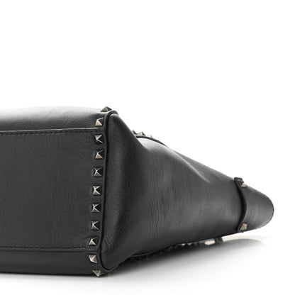 Valentino Garavani Vitello Rockstud Double Handle Tote Black 9 of 10