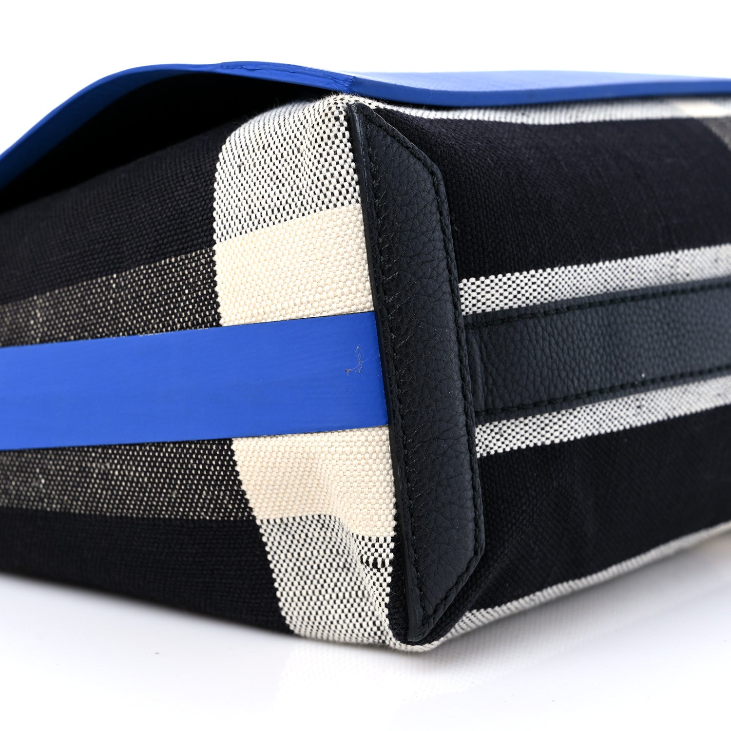 Burberry House Check Canvas Medium Burleigh Crossbody Bag Blue Black 7 of 10