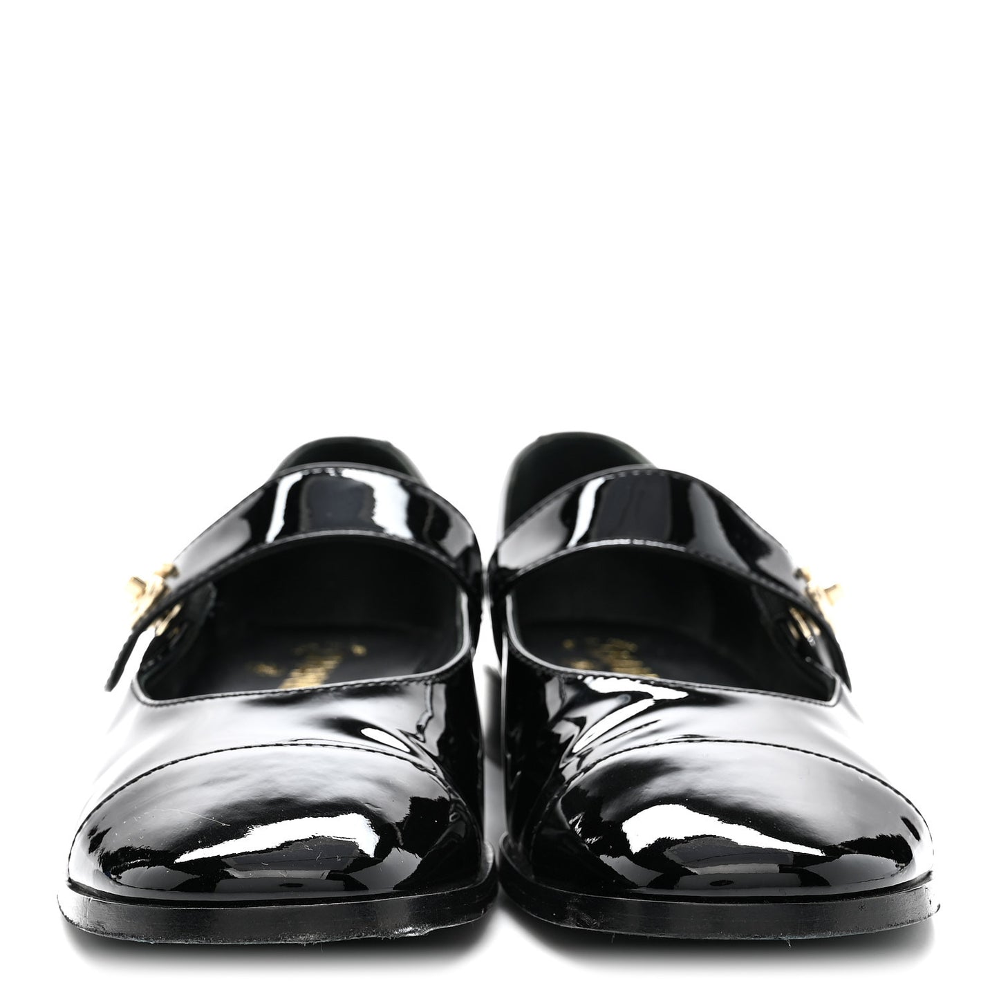Patent Calfskin Mary Janes Flats 39 Black