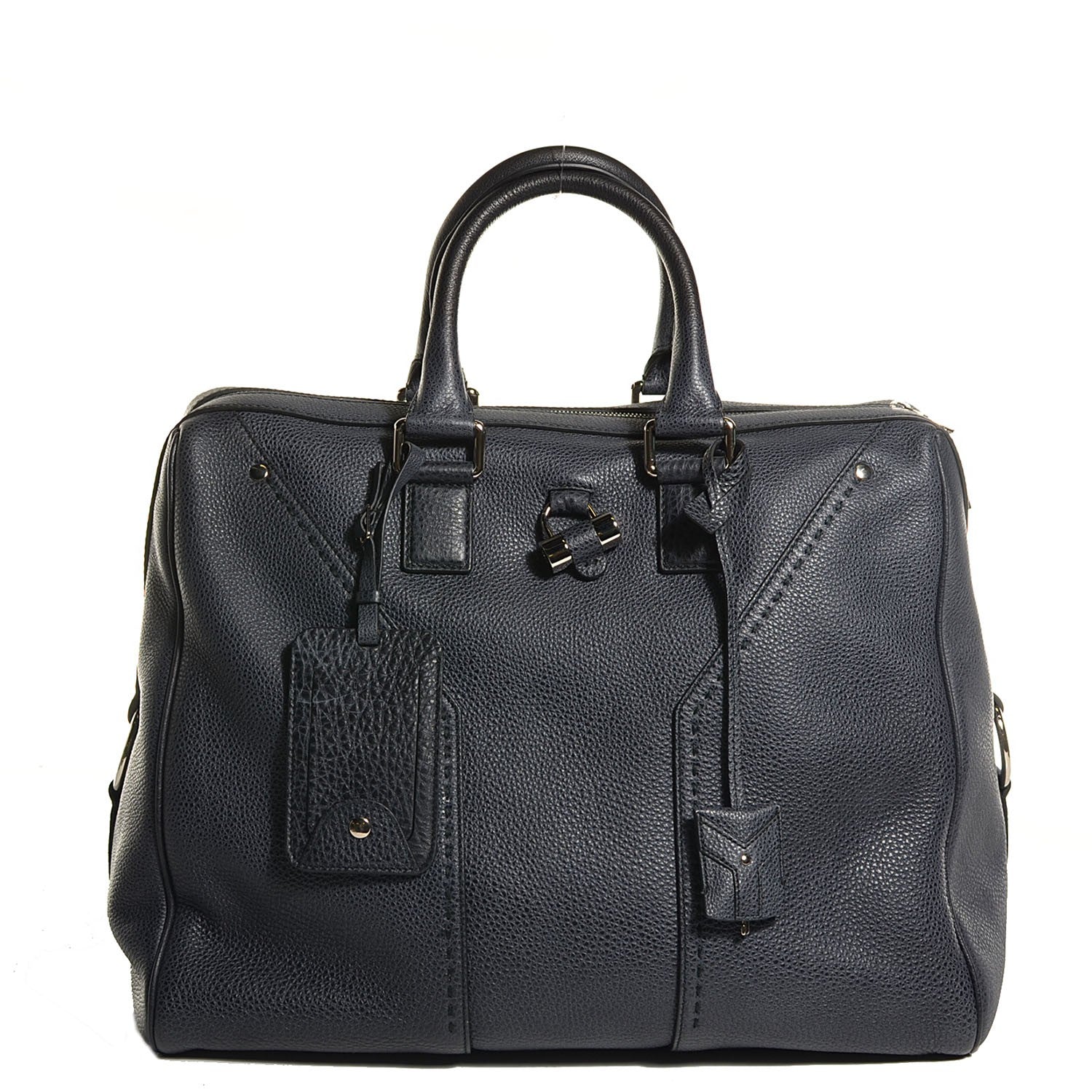 Saint Laurent Grained Leather Oversized Muse Bowler Blue 1 of 8