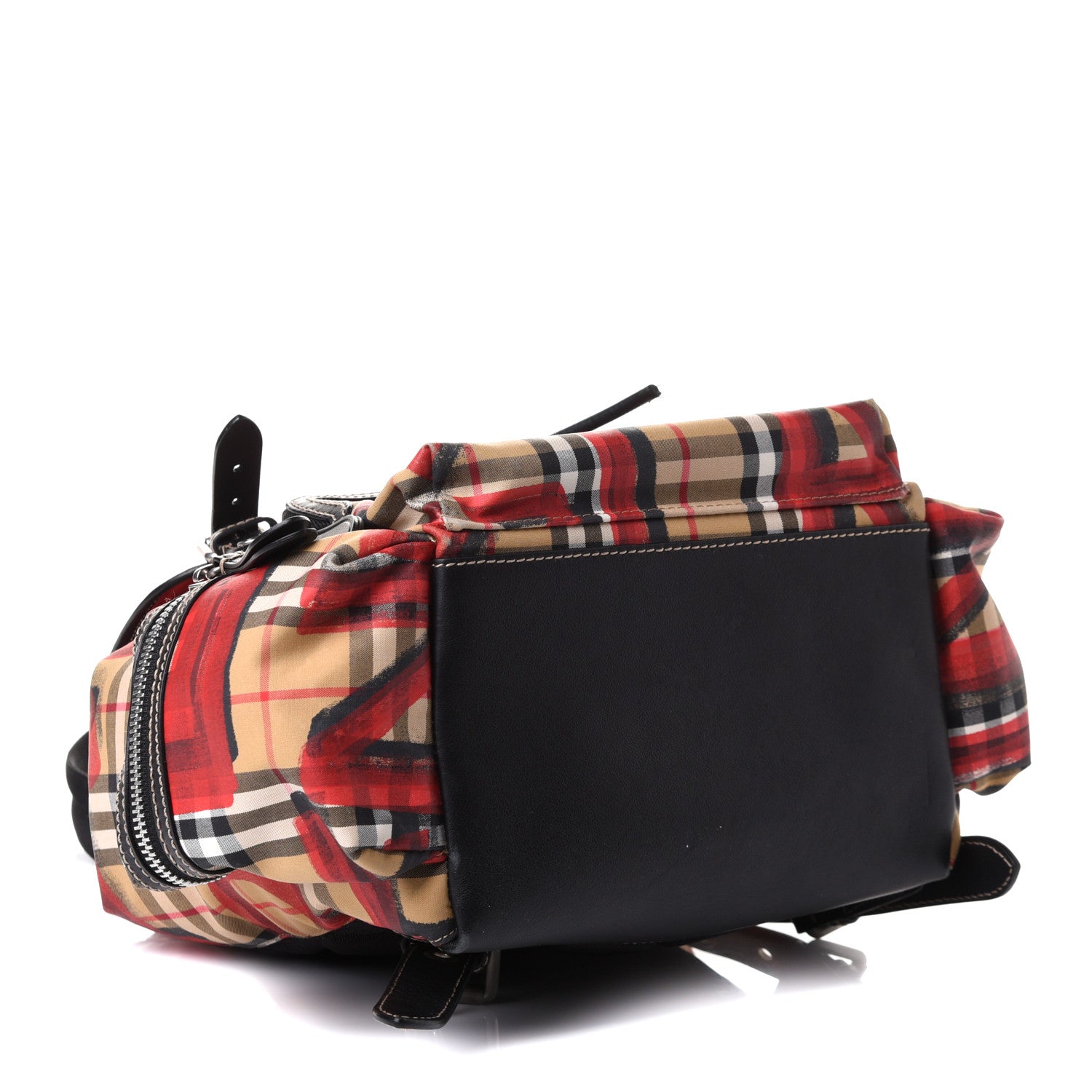 Burberry Vintage Check Graffiti Print Medium Rucksack Backpack Antique Yellow Red 4 of 12