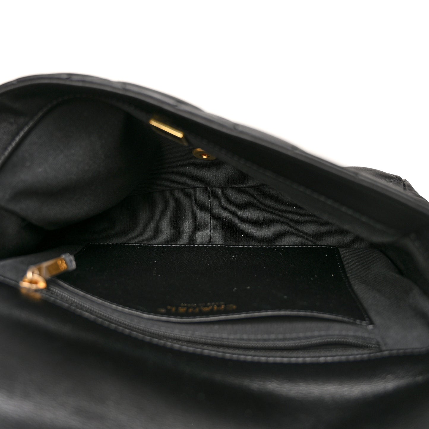 Lambskin Quilted Large CC Funky Town Flap Black