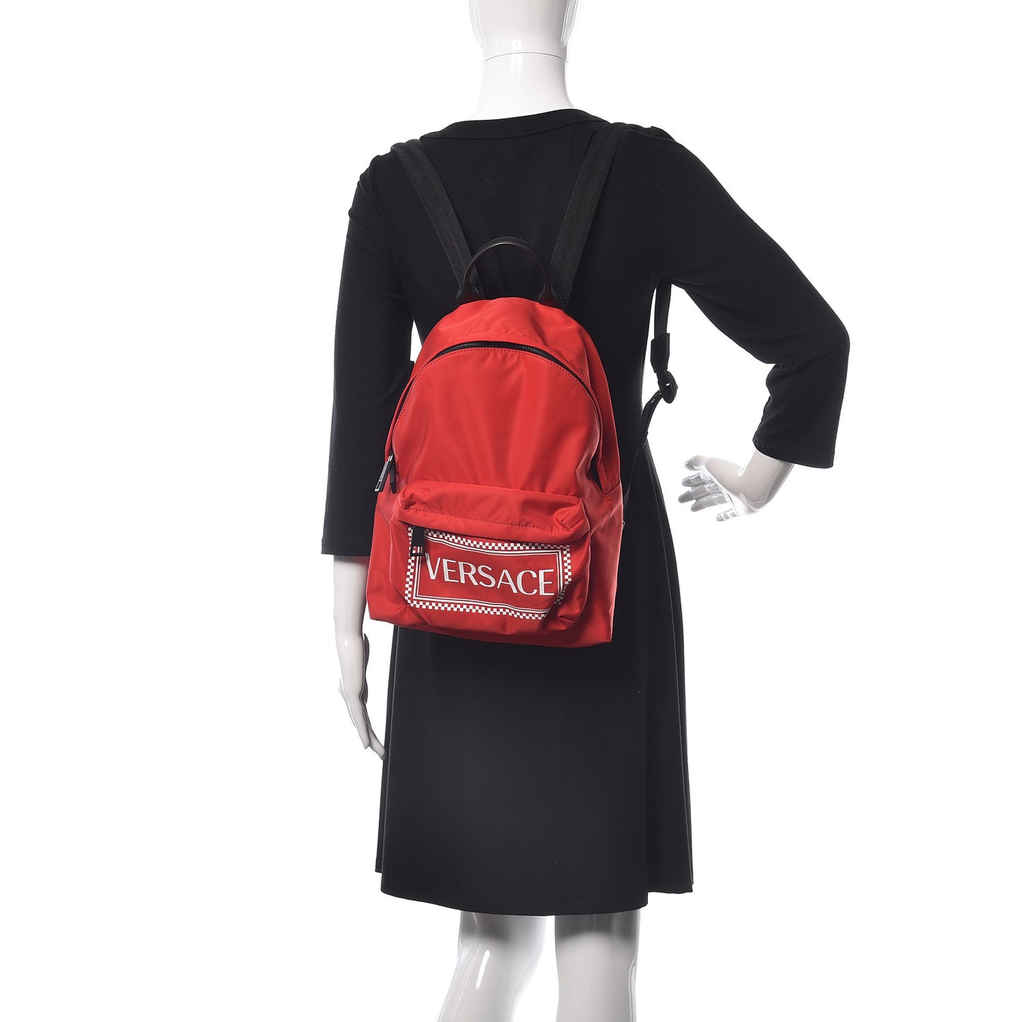 Nylon 90's Vintage Logo Backpack Red White