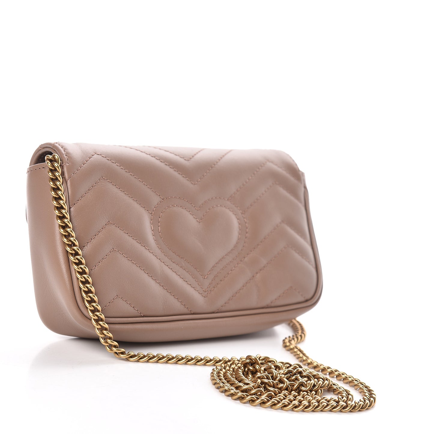 Calfskin Matelasse Super Mini GG Marmont Shoulder Bag Porcelain Rose