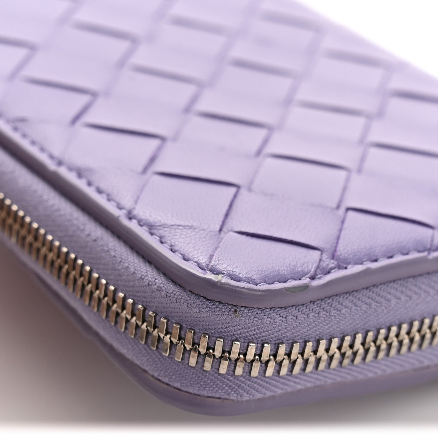Bottega Veneta Nappa Intrecciato Zip Around Wallet Lavender