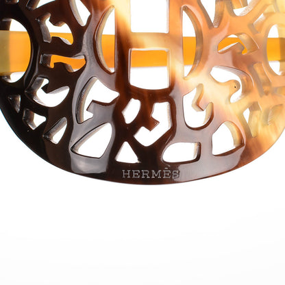 Hermes Buffalo Horn Curved Rocaille Hair Barette Natural 4 of 5