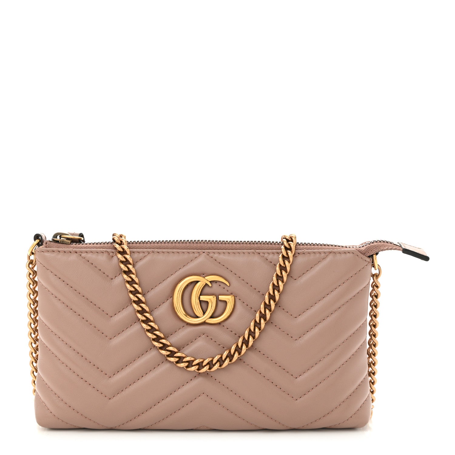 Gucci Calfskin Matelasse Mini GG Marmont Chain Bag Porcelain Rose 1 of 11