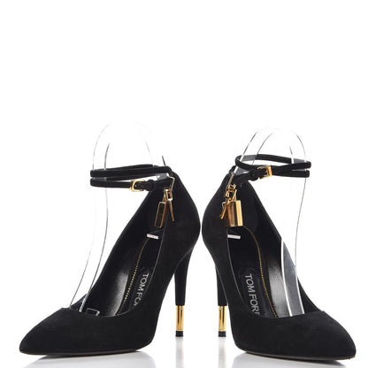 Tom Ford Suede Ankle-Lock Pumps 35 Black 6 of 12