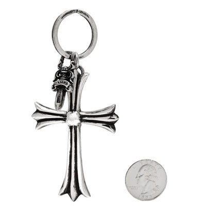 Chrome Hearts Sterling Silver Cross and Dagger Keychain 2 of 5