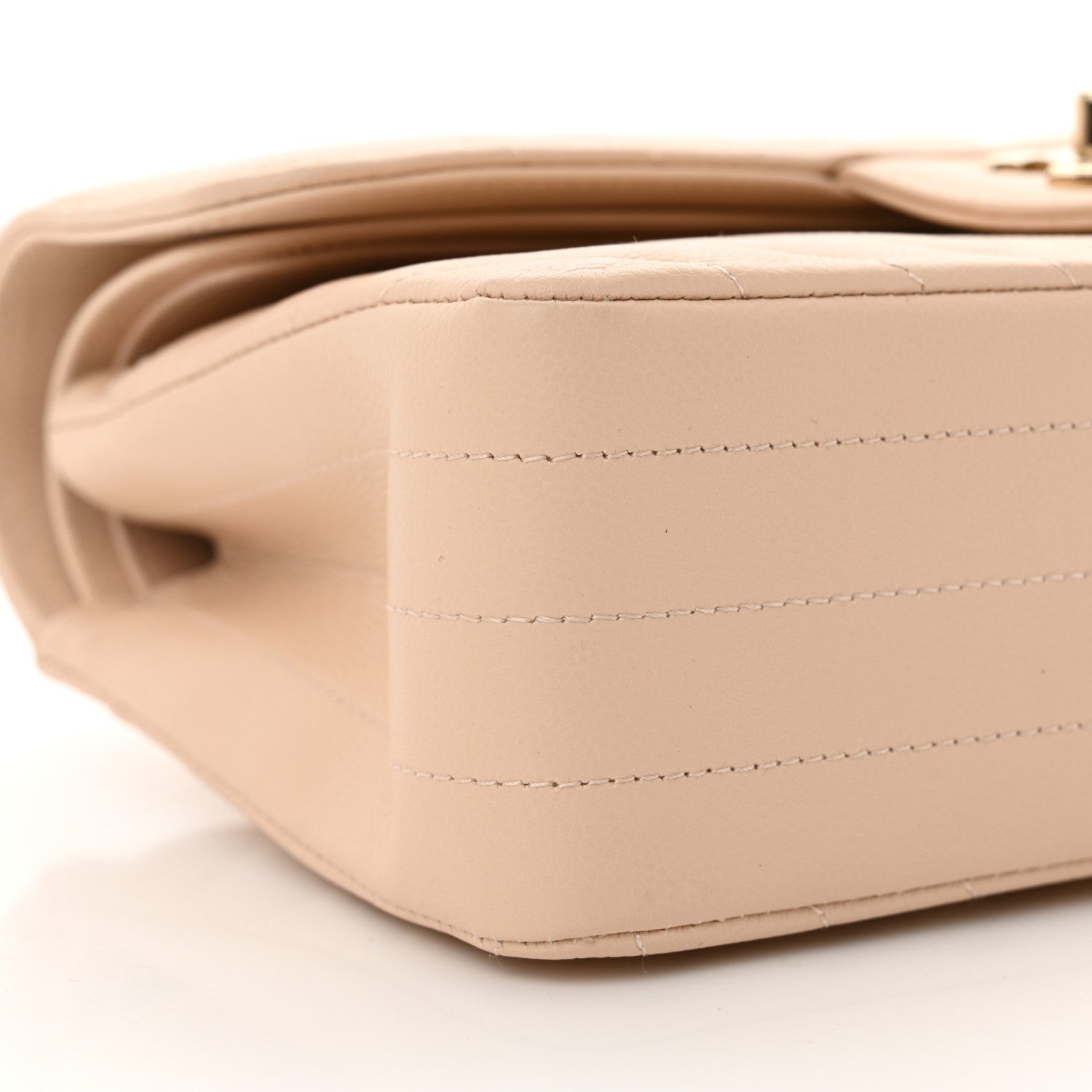 Chanel Caviar Chevron Quilted Small Double Flap Beige 9 of 11