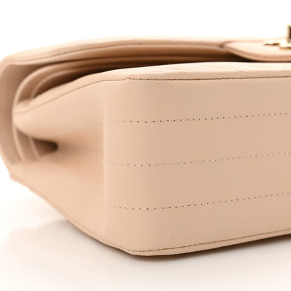 Chanel Caviar Chevron Quilted Small Double Flap Beige 9 of 11