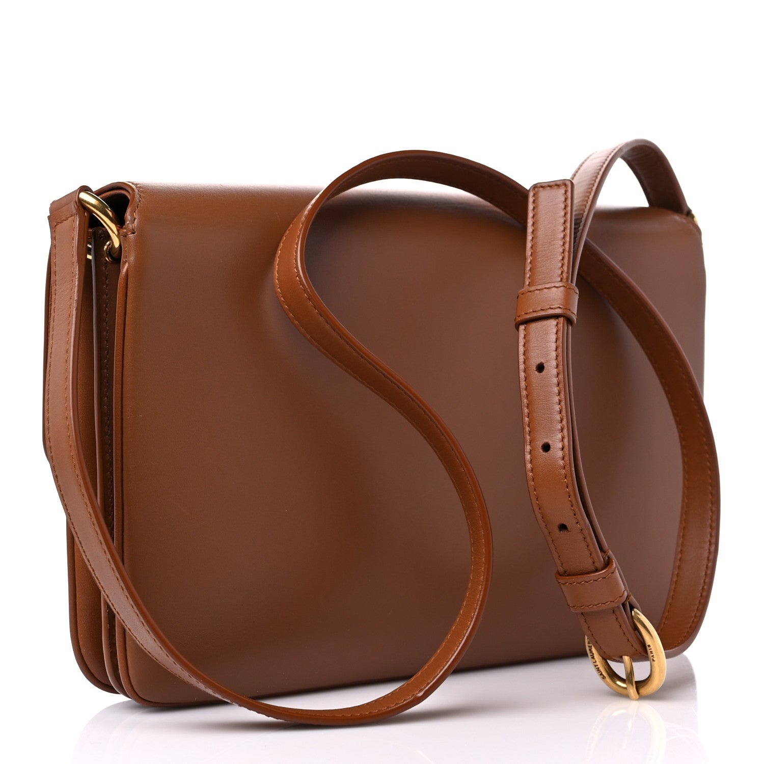 Saint Laurent Smooth Calfskin Le Maillon Satchel Brown 3 of 13