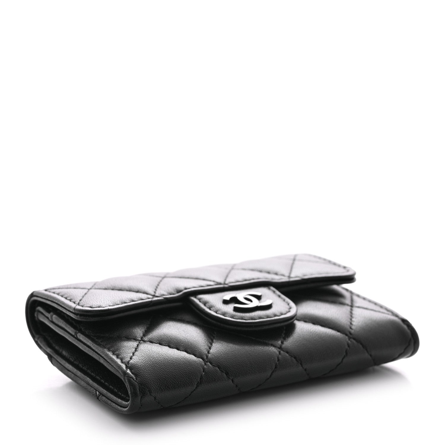 Chanel Lambskin Quilted Flap Card Holder Wallet So Black 4 of 11