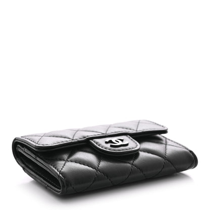 Chanel Lambskin Quilted Flap Card Holder Wallet So Black 4 of 11