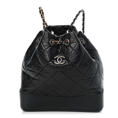 Chanel Aged Calfskin Quilted Small Gabrielle Backpack Black 1 of 10