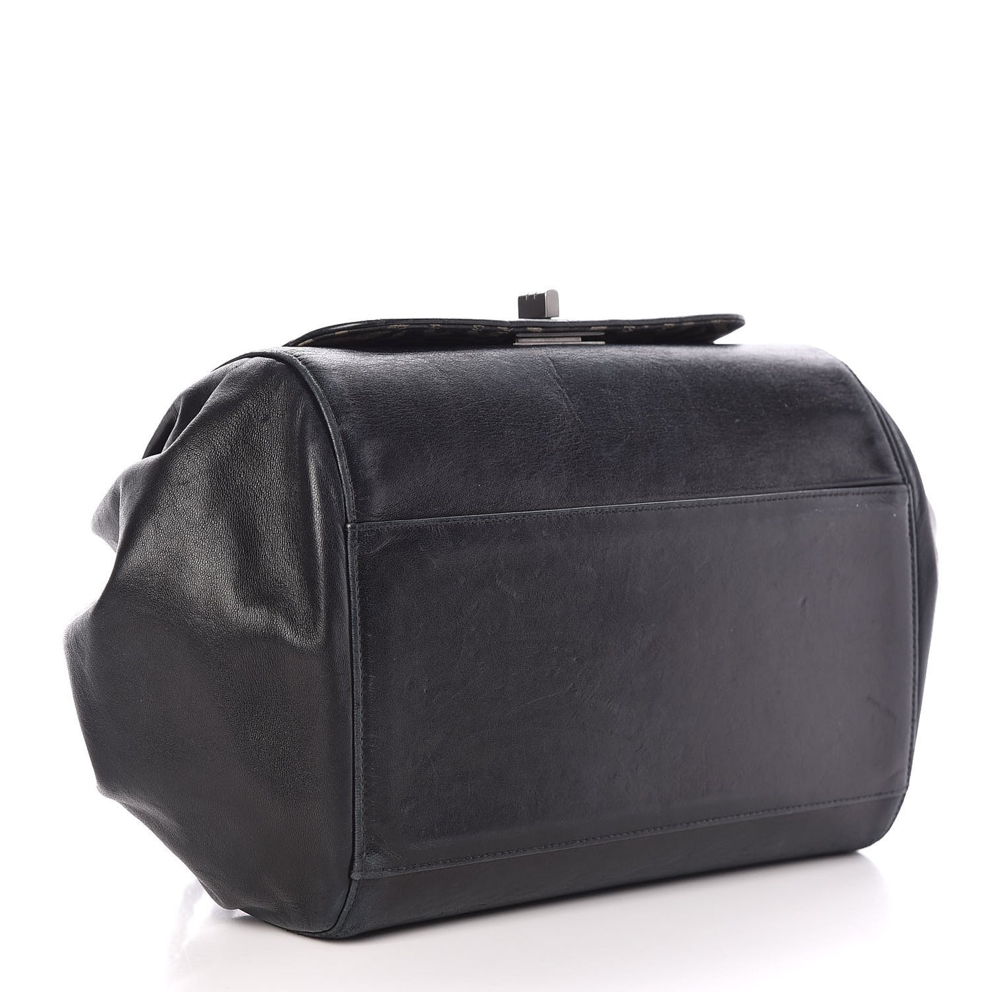 Lambskin Chocolate Bar Accordion Mademoiselle Flap Black