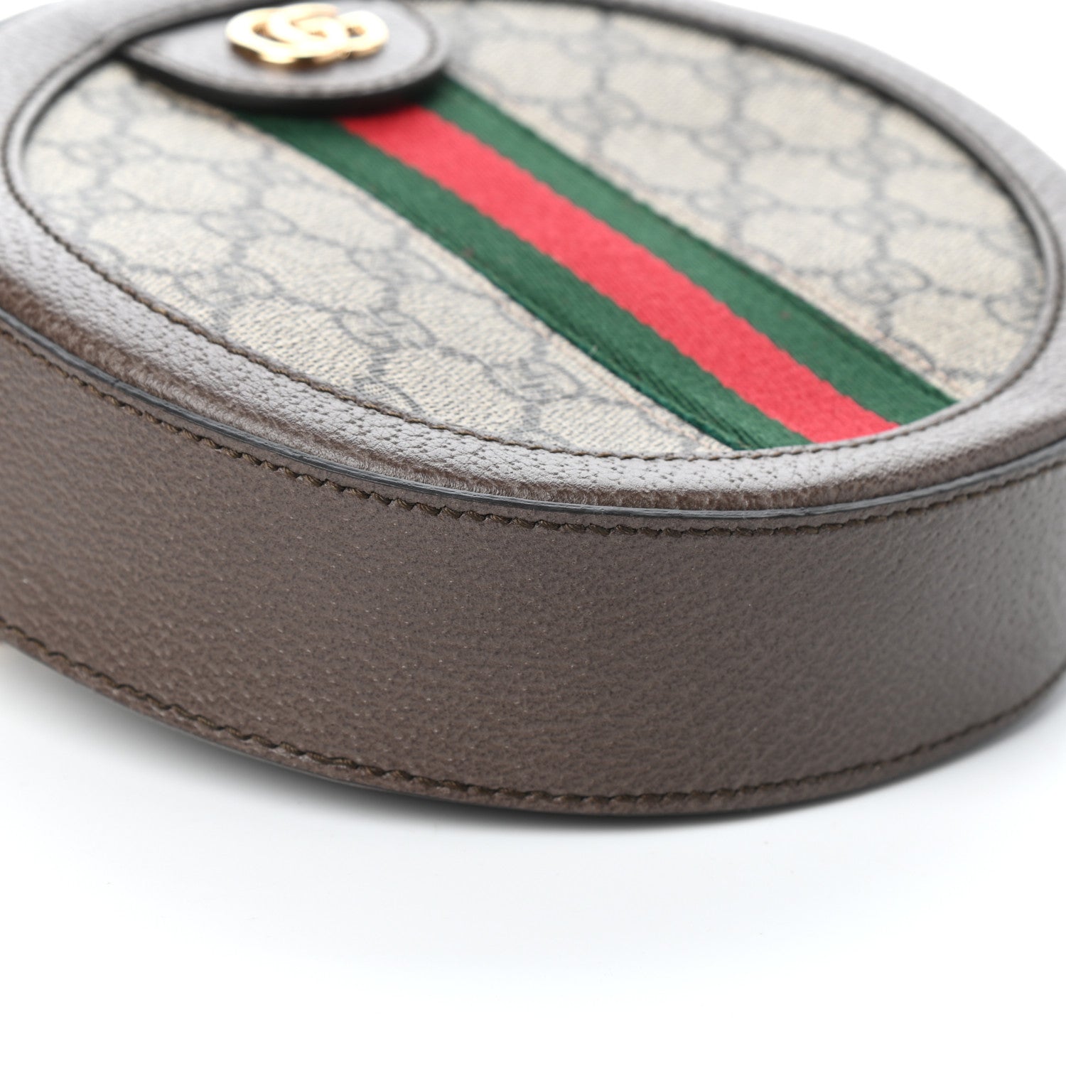 Gucci GG Supreme Monogram Web Mini Ophidia Round Shoulder Bag Brown 8 of 9