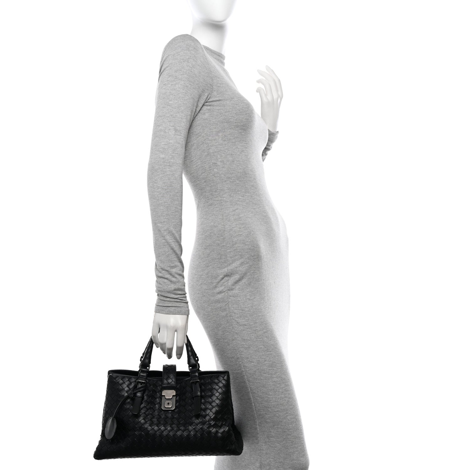 Bottega Veneta Light Calf Intrecciato Small Roma Black 2 of 14