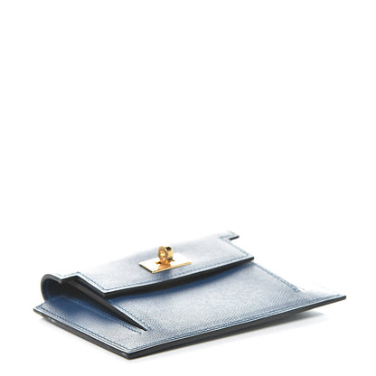Hermes Madame Calfskin Kelly Pocket Compact Wallet Deep Bleu 4 of 8